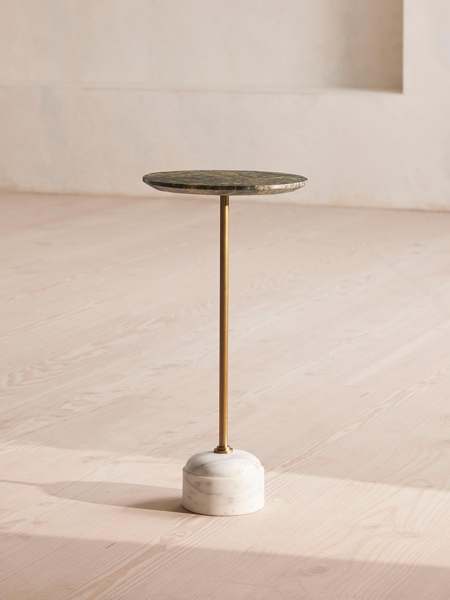 Fleet Side Table, Small, Verde Bosque Marble