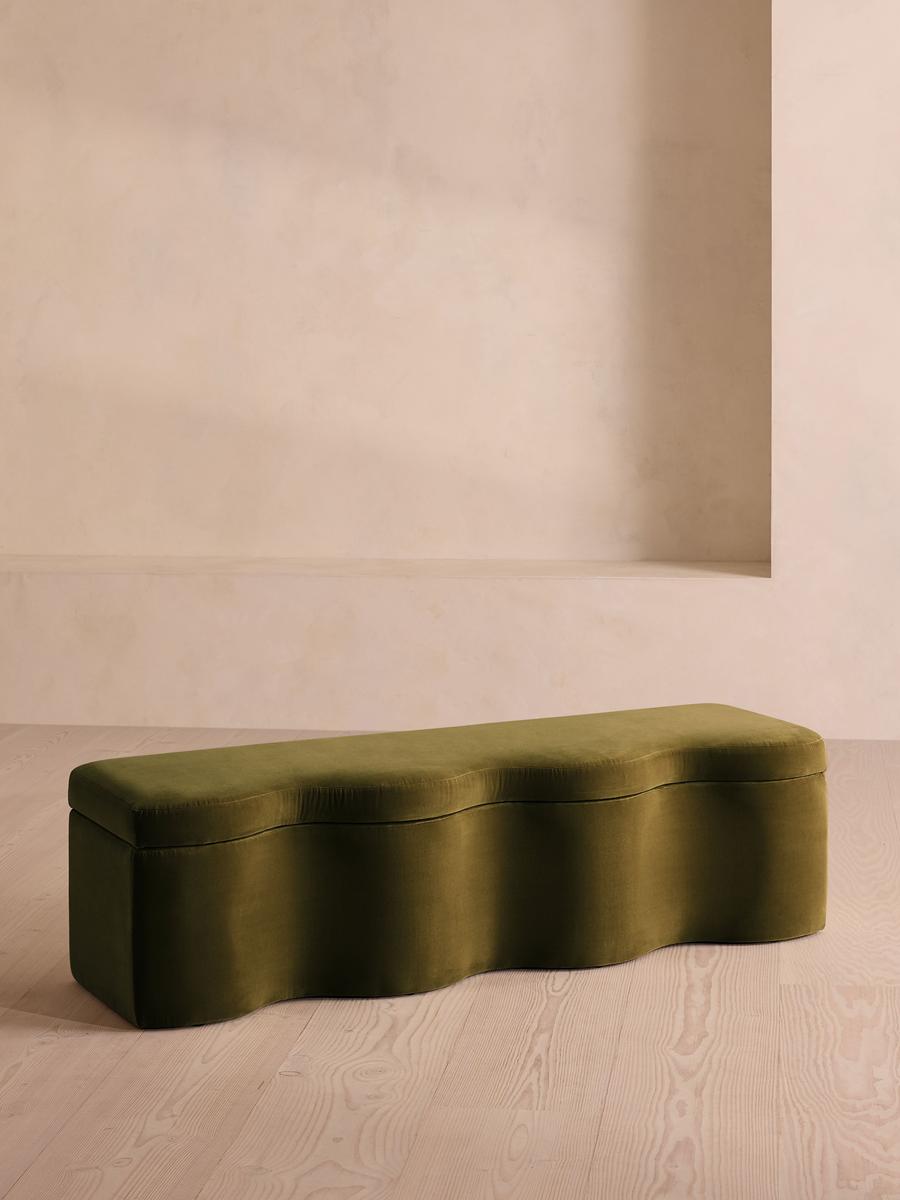 Eli Storage Bench, Olive Velvet, US