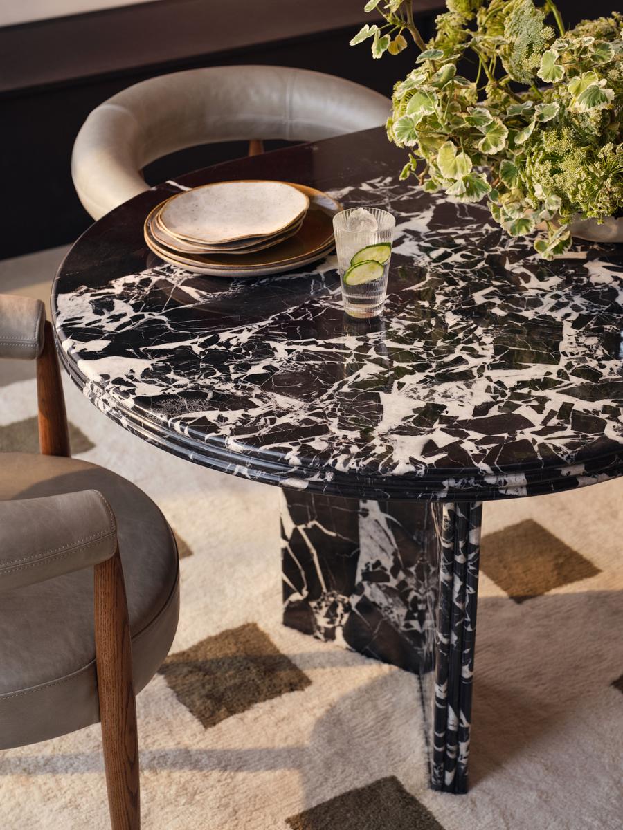 Rosaline Dining Table, Noir Grande Marble