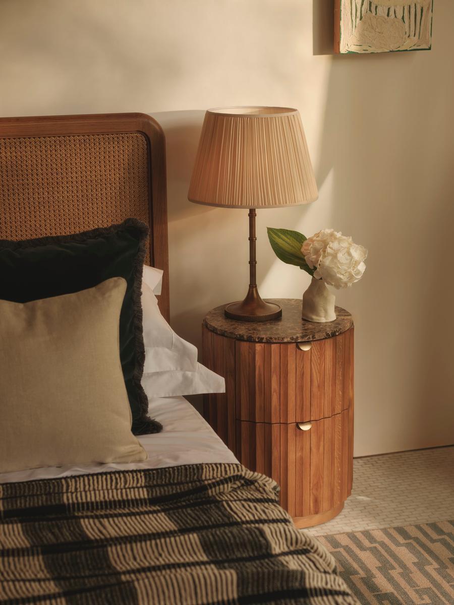 Railton Bedside Table, Dark Emperador Marble