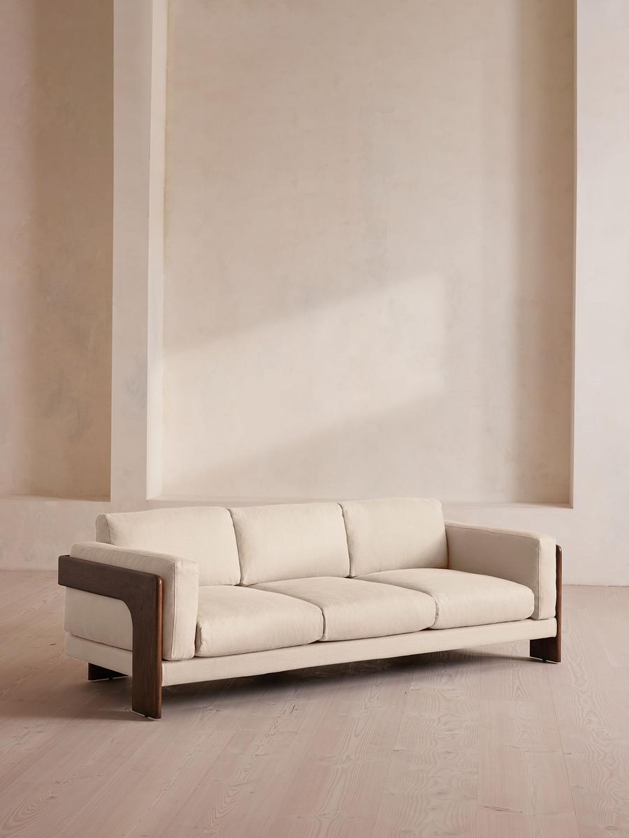 Marcia Three Seater Linen Sofa in Bisque - Stylish Comfort