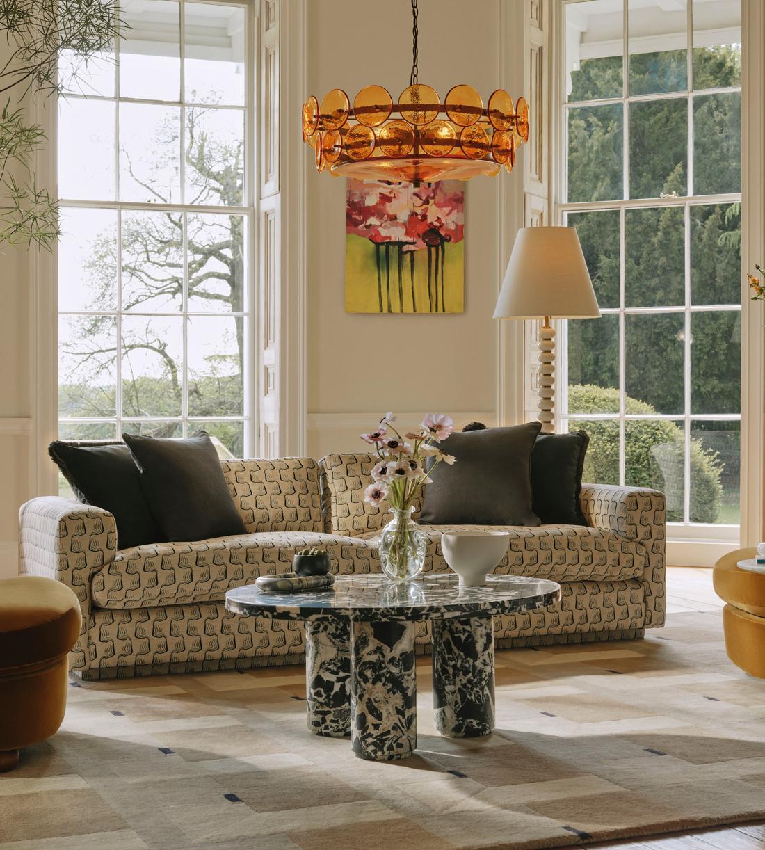 Tisbury Coffee Table, Noir Grande Marble