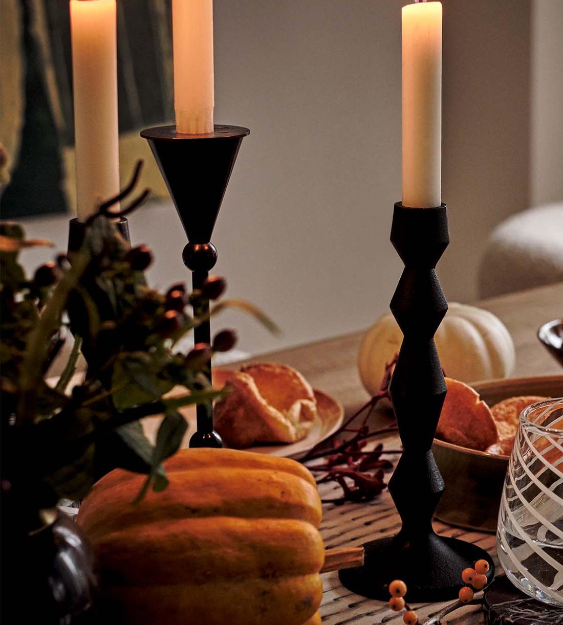 Gigi Forged Metal Small Candleholder, Set of Two