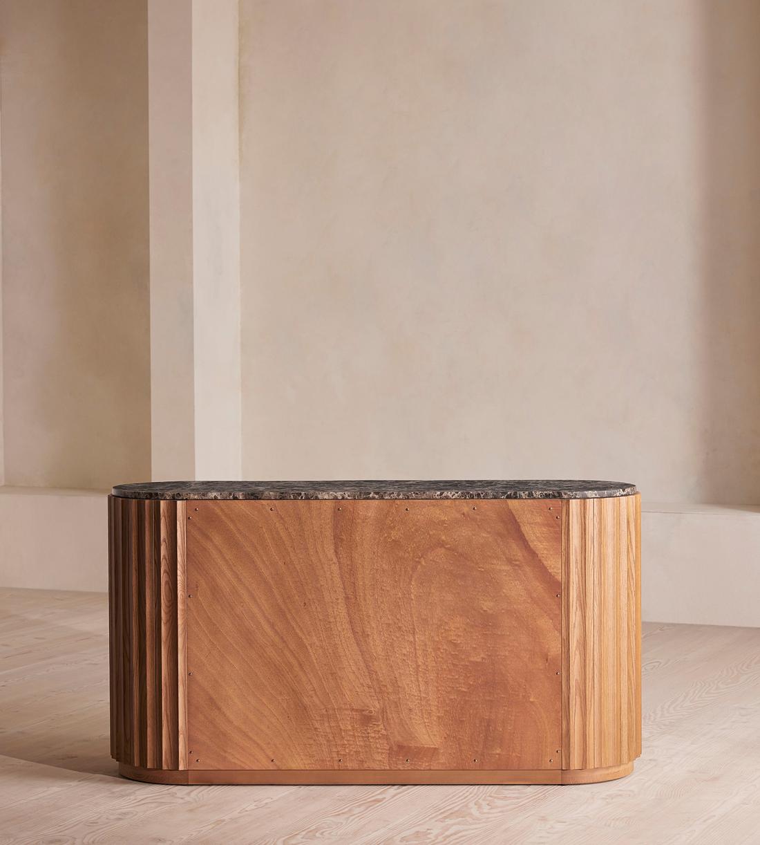 Railton Six Drawer Dresser, Dark Emperador Marble