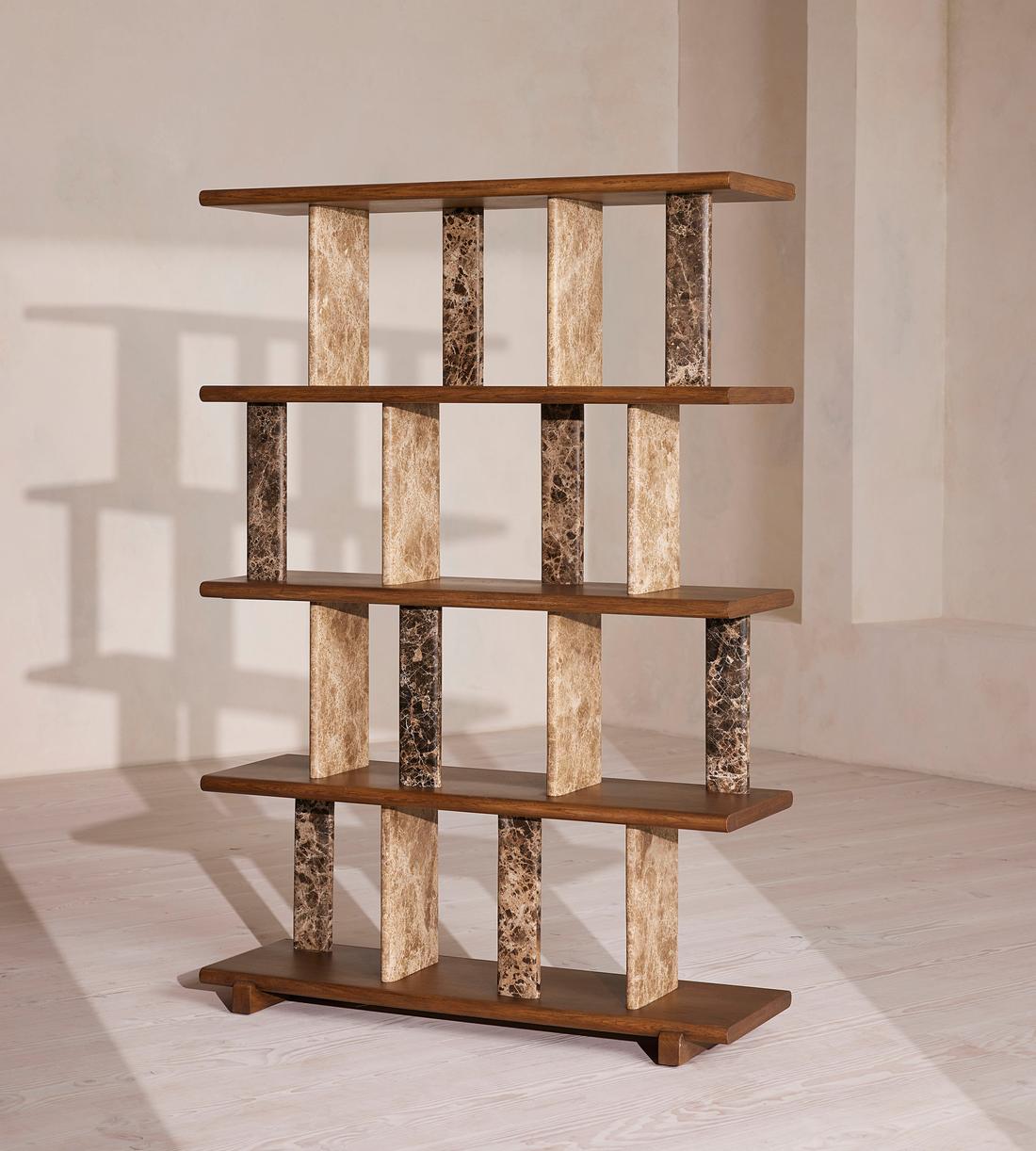 Cassius Shelving, Light and Dark Emperador Marble