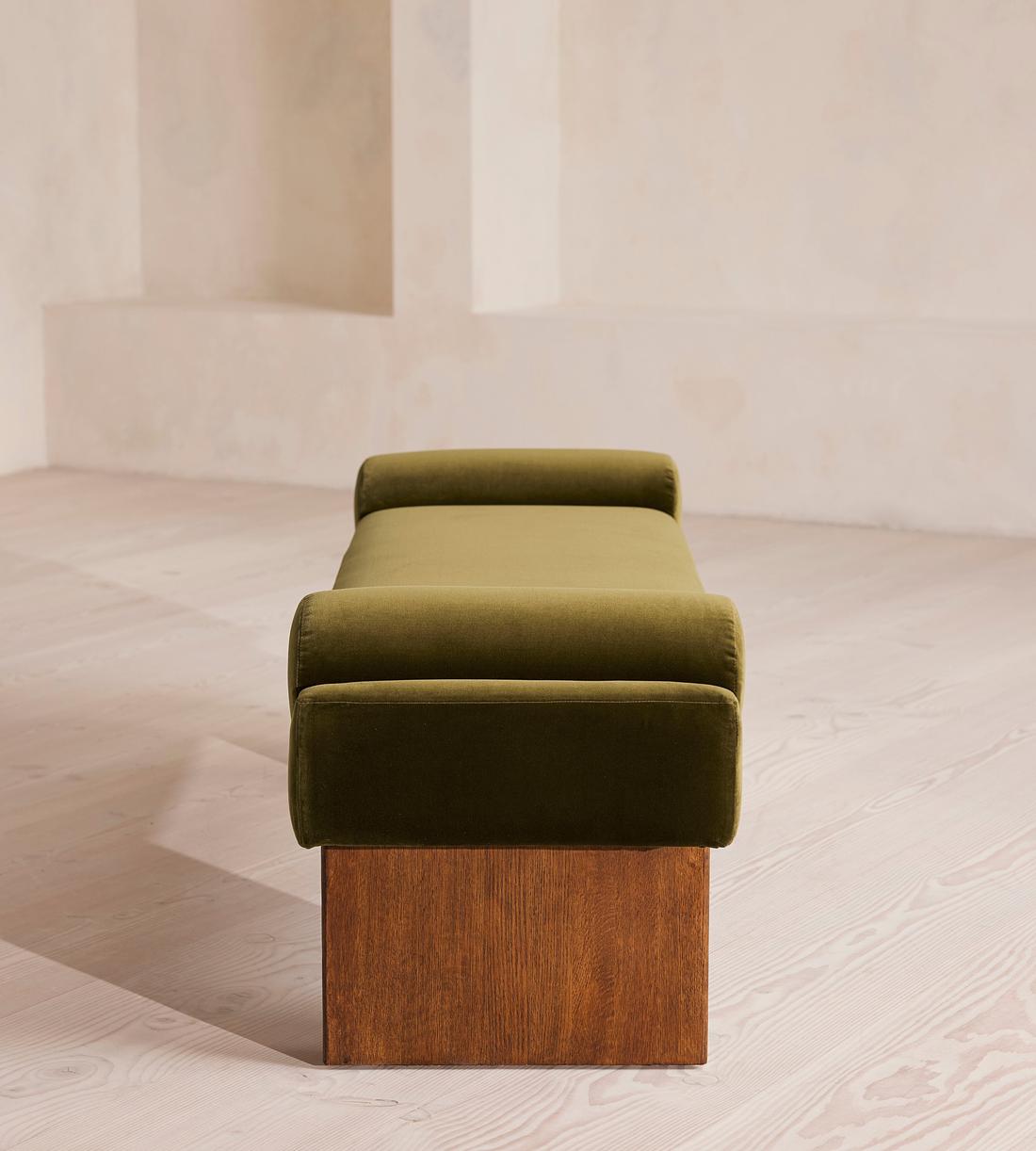 【展示品】希少「KHEPERA BENCH　ケペラベンチ」 アトリエパーセル Esther Bench, Velvet, Olive, US