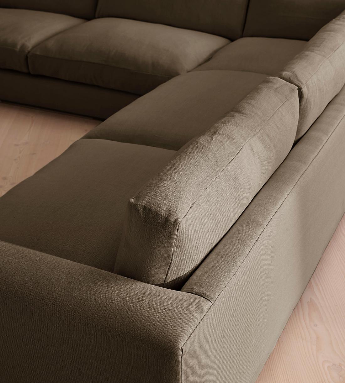 Mossley Corner Sofa, Linen, Mushroom, US