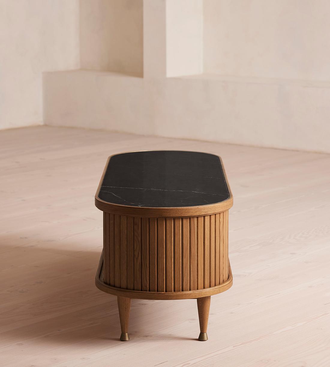 Nora Tambour Media Unit, Black Marquina Marble