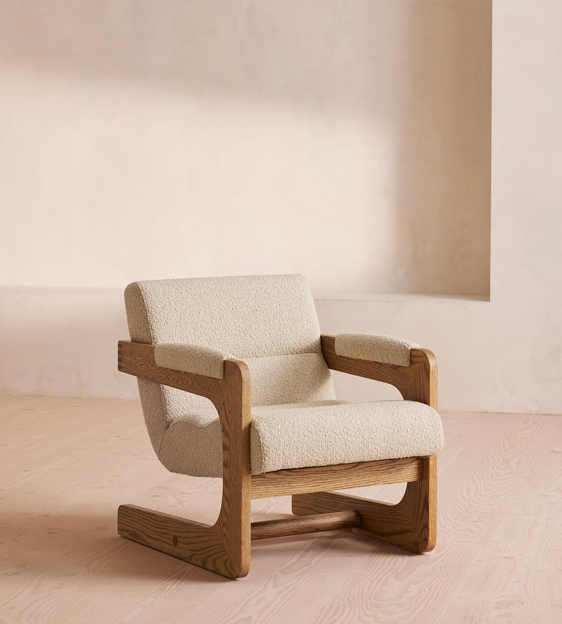 Lara Armchair, Boucle, Natural, US