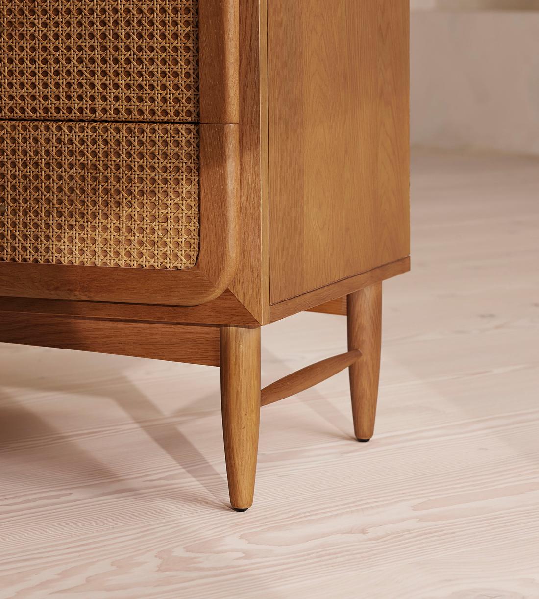 Oscar Cane & Oak 6 Drawer Dresser