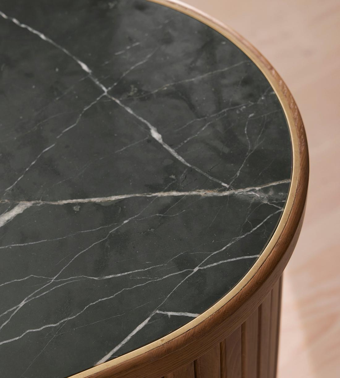 Nora Tambour Sideboard, Black Marquina Marble