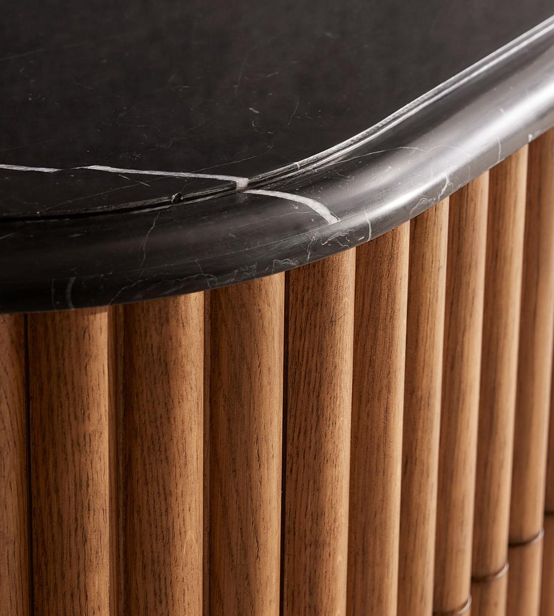 Carlisle Six Drawer Dresser, Black Marquina Marble