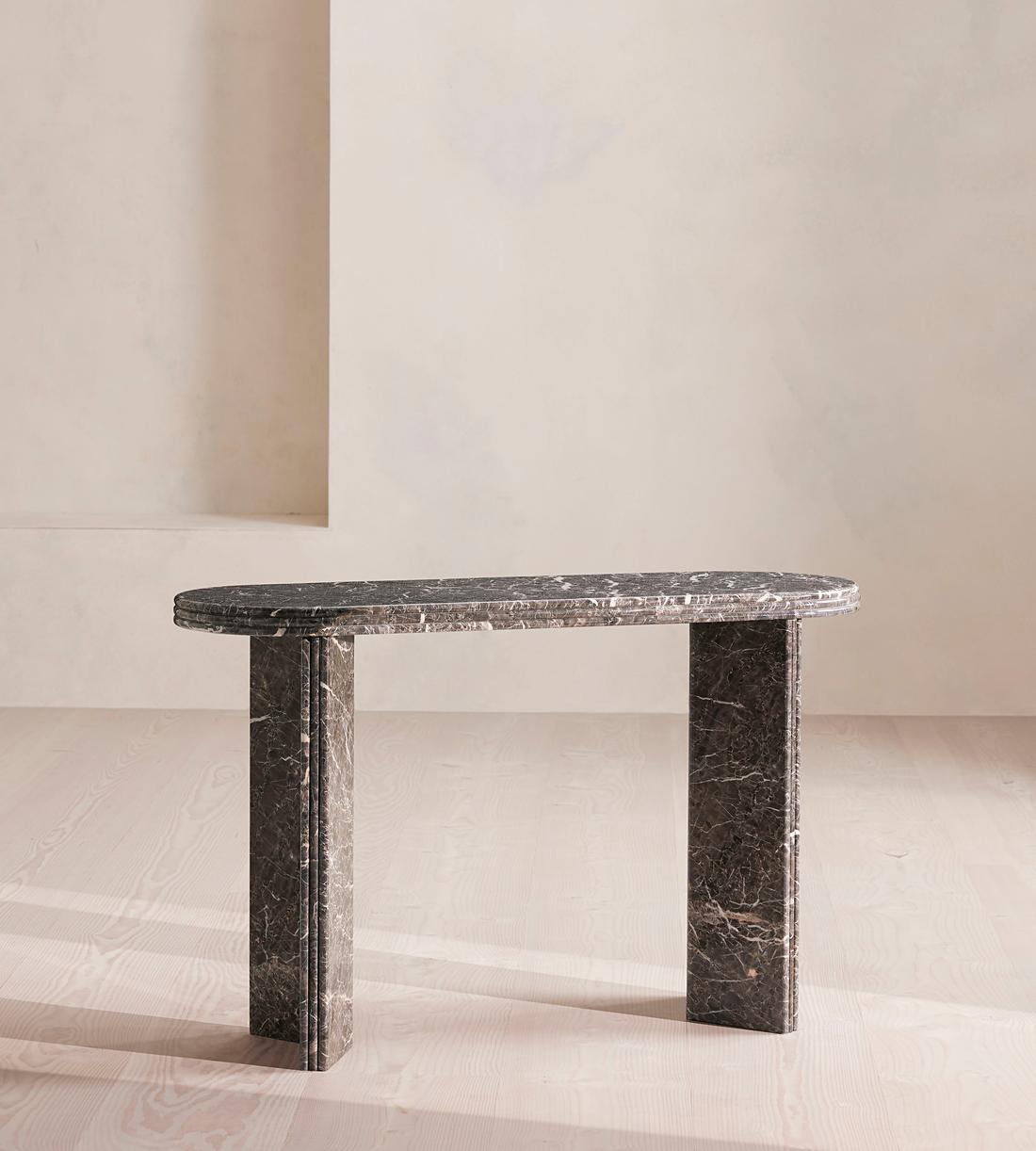 Rosaline Console Table, Griseo Rosa Marble