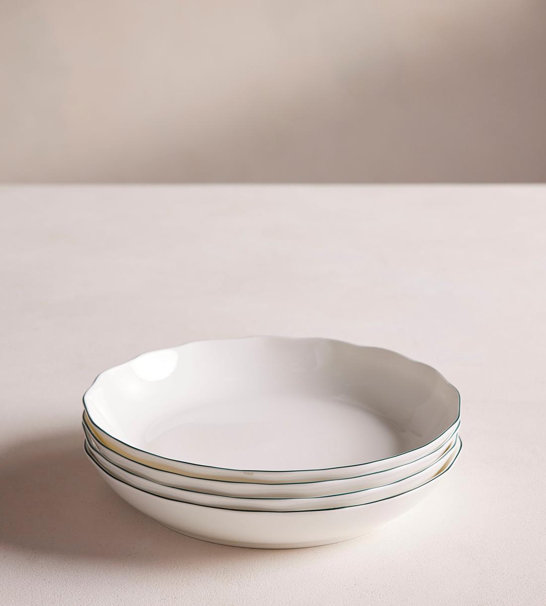 ヒースセラミック(Heath) 4枚 - Rim Line Pasta Bowl ヒースセラミック(Heath) 4枚 - Rim Line Pasta Bowl