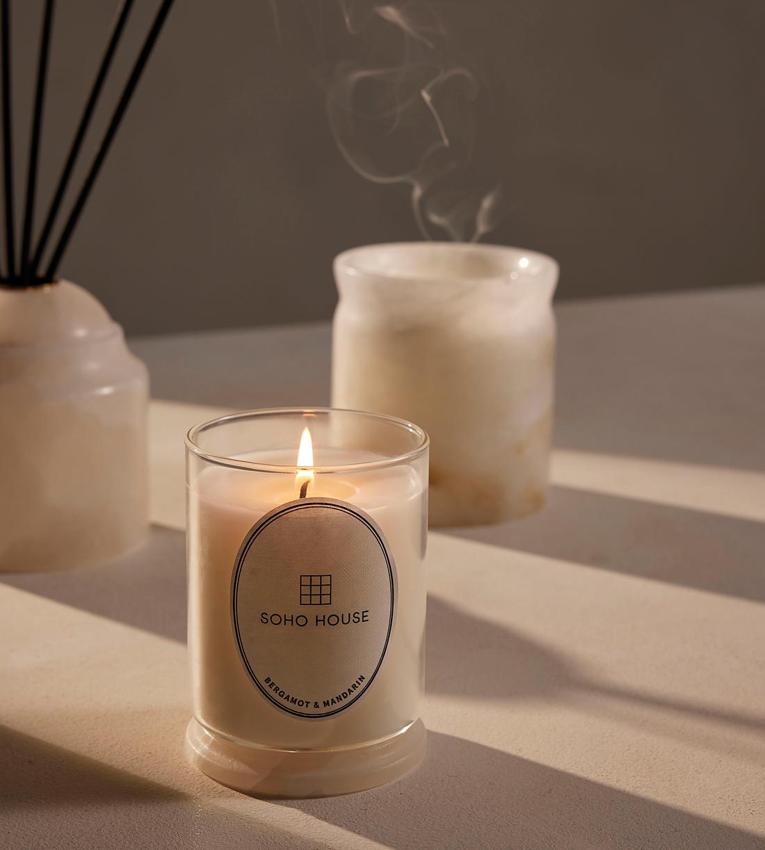 Bergamot & Mandarin Zest Alabaster Marble Candle 250g