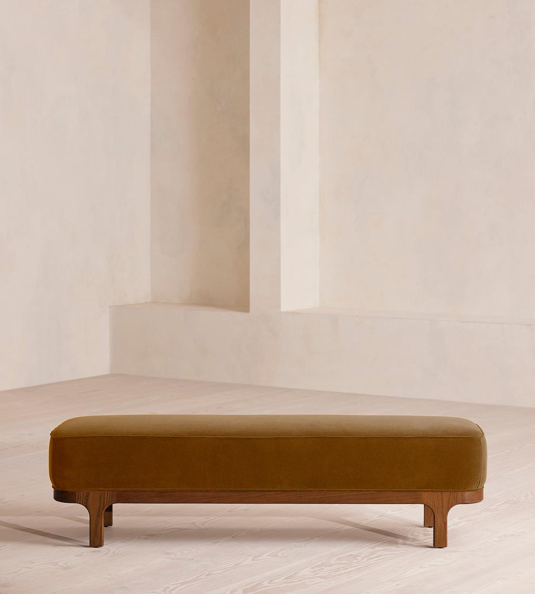 Belsa Bench, Velvet, Mustard, US