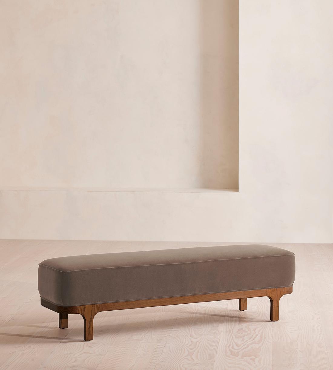 Taupe velvet bench 2025