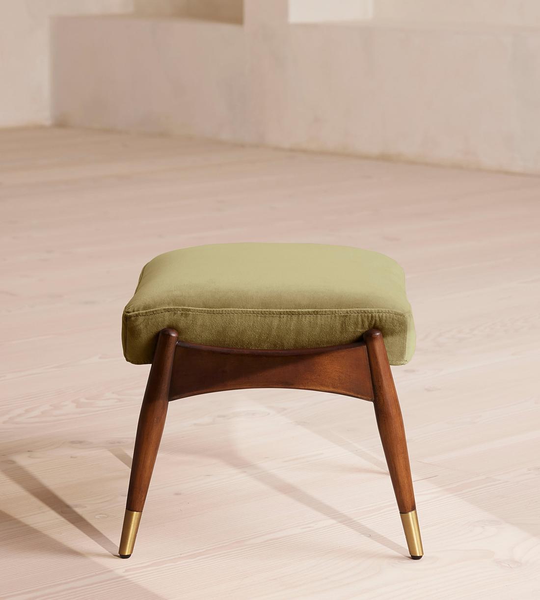 Theodore Footstool, Velvet, Lichen, US