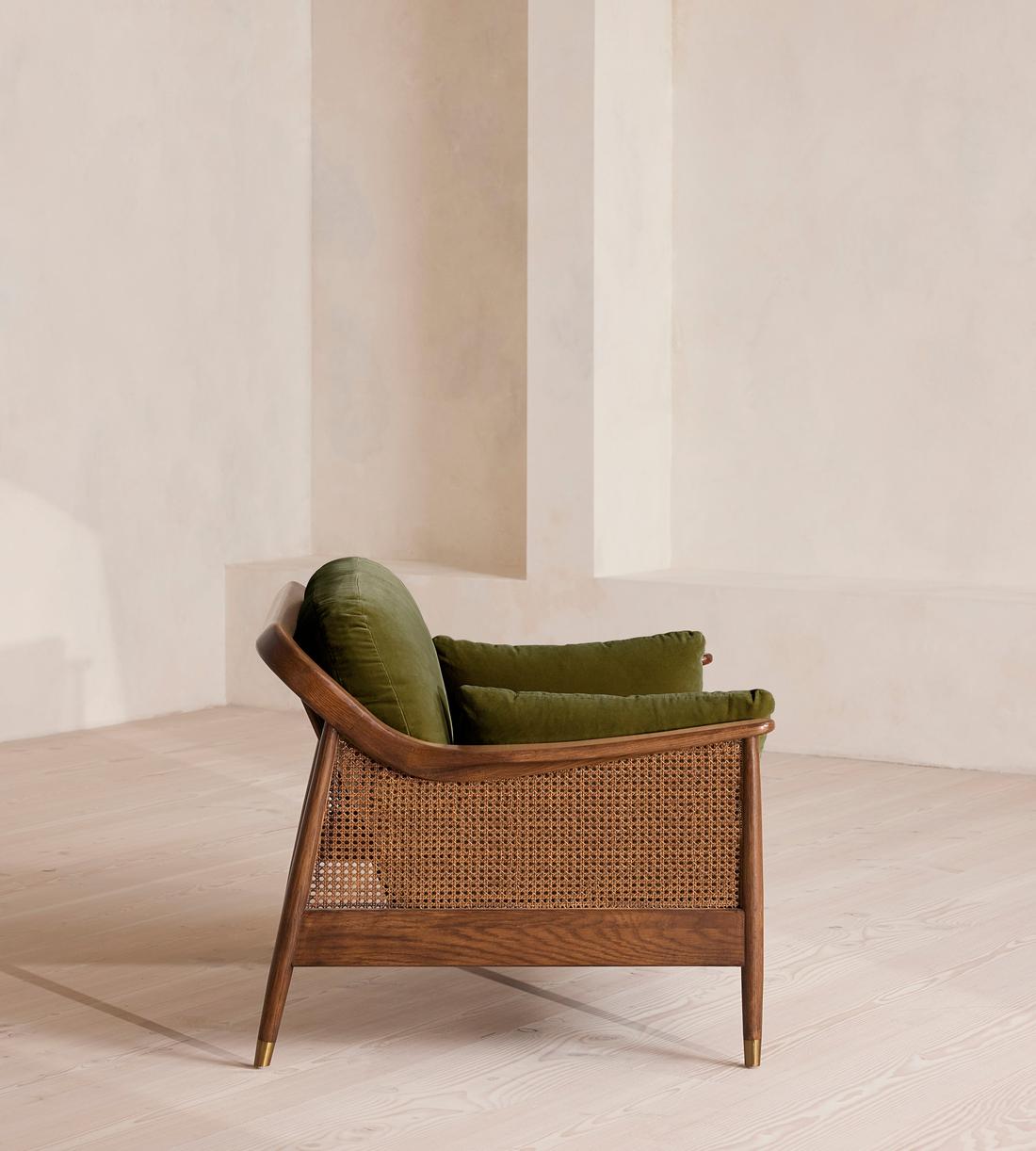 Atlanta Loveseat, Velvet, Olive, US