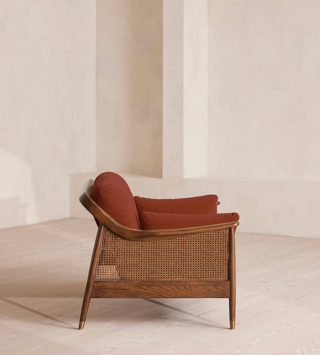 Atlanta Loveseat, Velvet, Rust, US