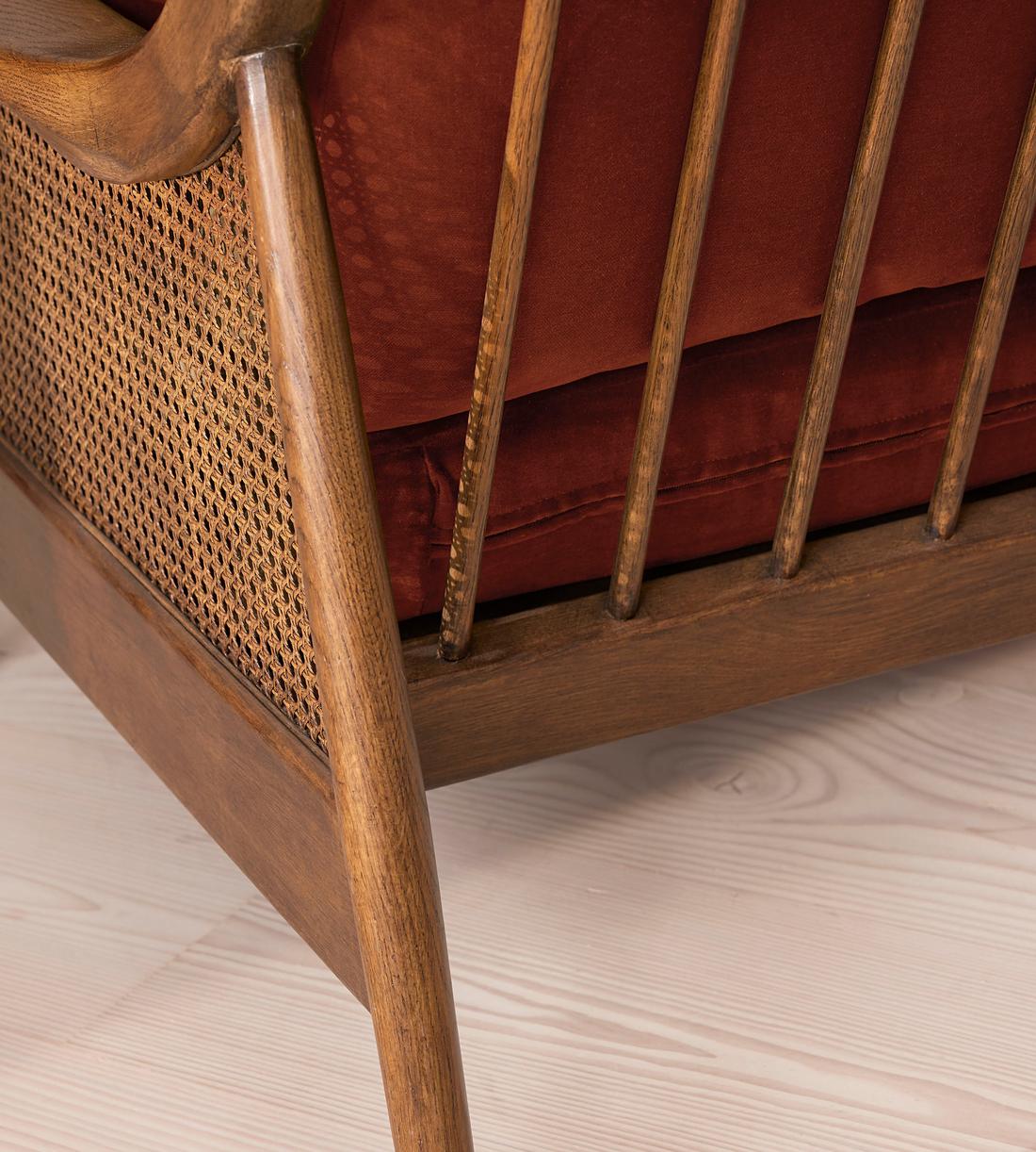 Atlanta Loveseat, Velvet, Rust, US