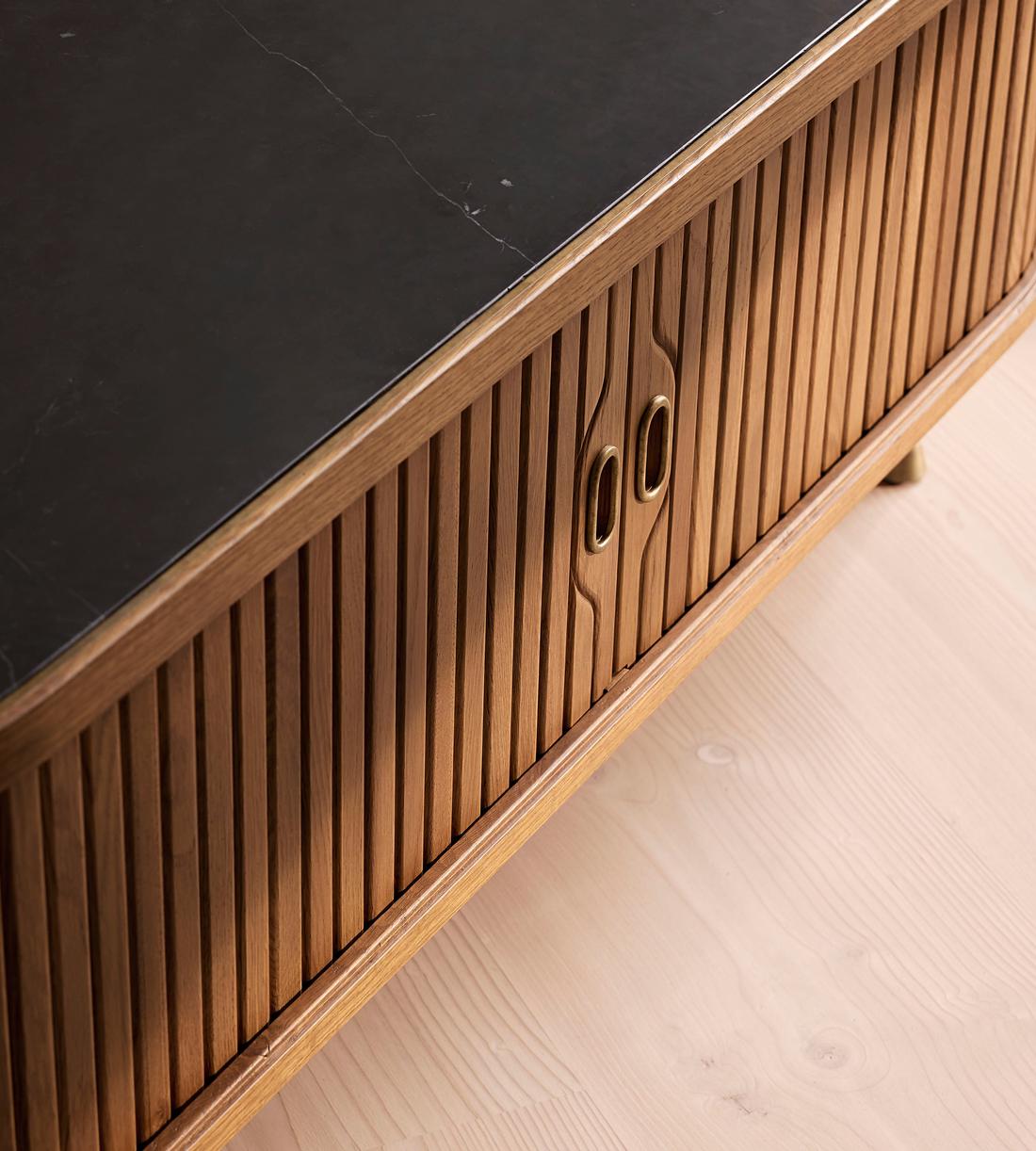 Nora Tambour Media Unit, Black Marquina Marble