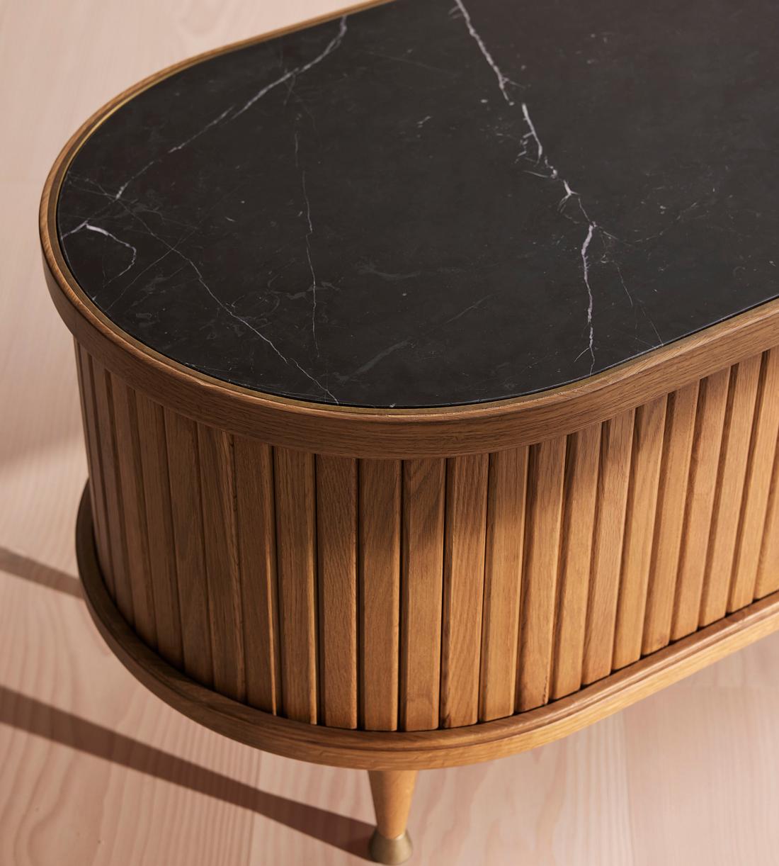 Nora Tambour Media Unit, Black Marquina Marble