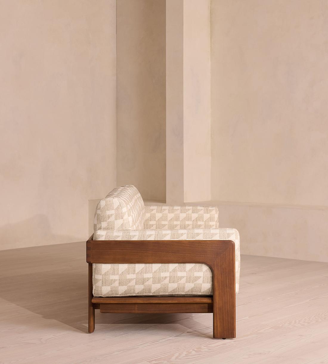 Marcia Outdoor Sofa, Three Seater Sofa, Geometric, Natural, US