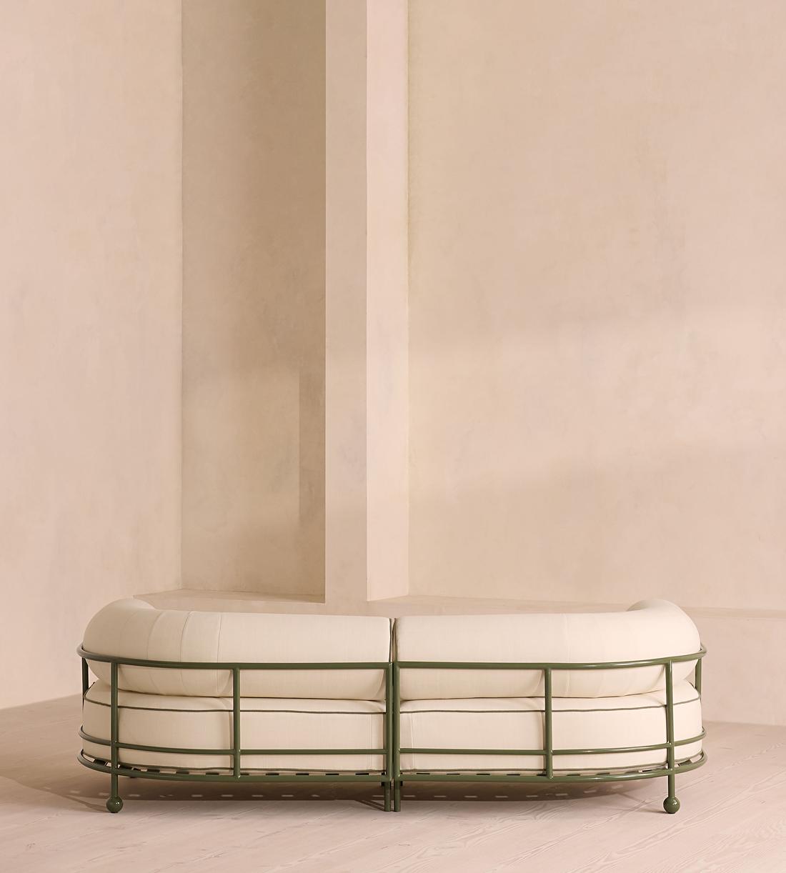 Gaspard Three-Seater Outdoor Sofa, Linen, Off White, US