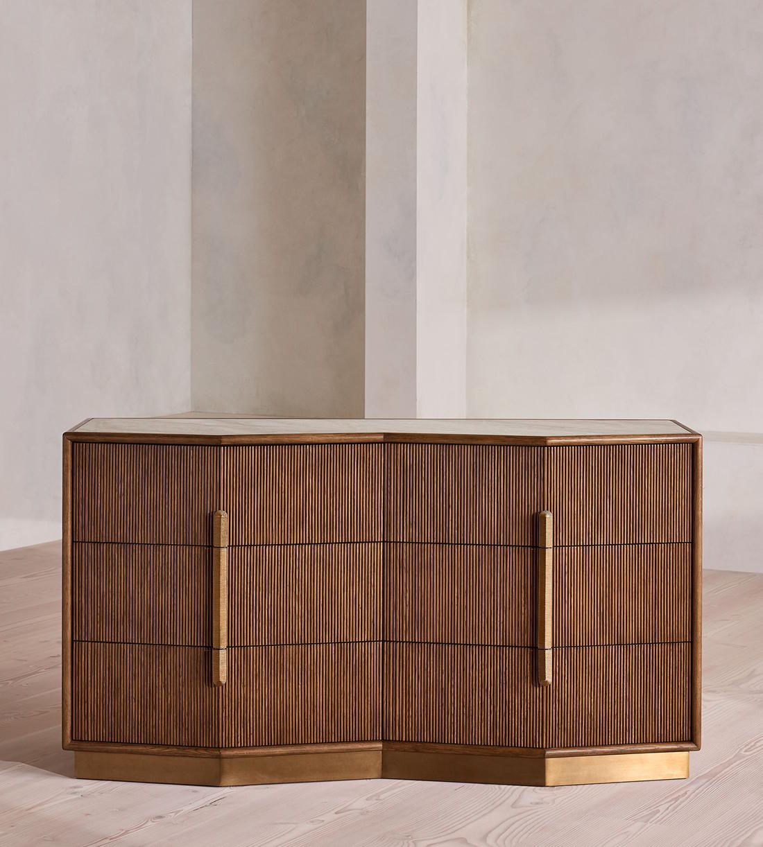 Silvio Six Drawer Dresser, Royal Diana Marble