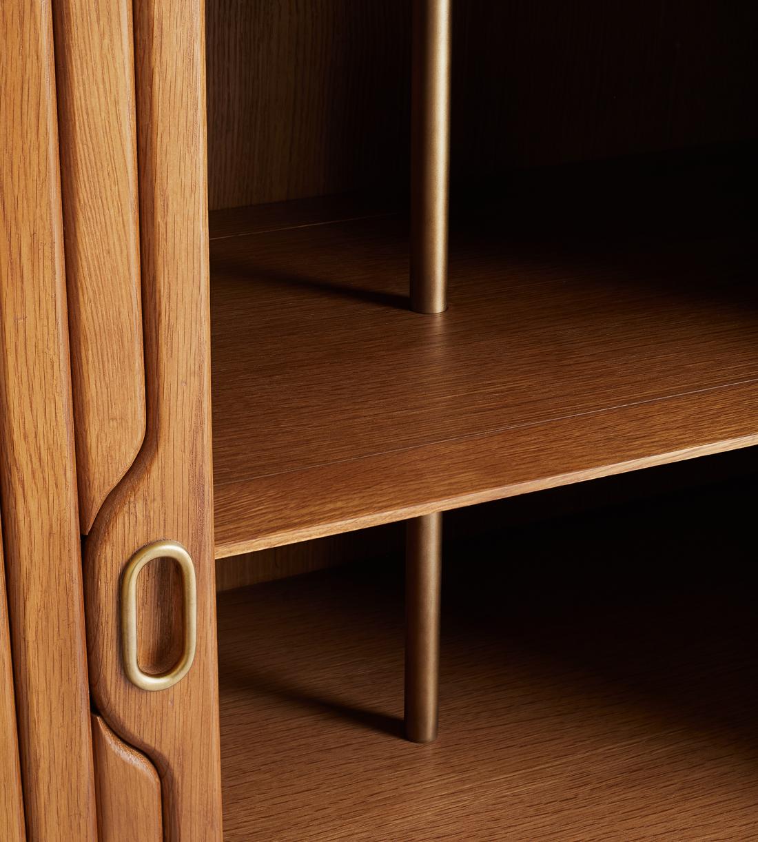 Nora Tambour Shelving Unit, Black Marquina Marble