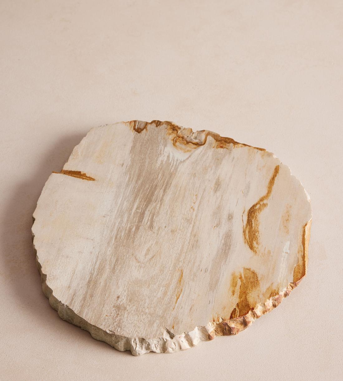 Balfern Petrified Wooden Serving Board| White