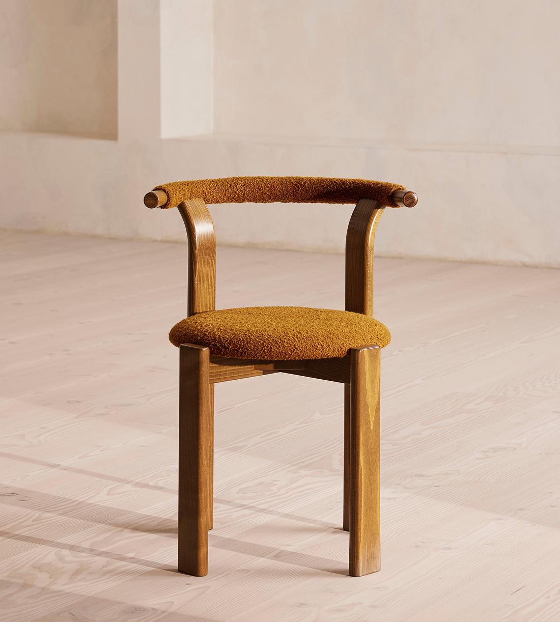 椅子 journal standard Furniture HARLEM CHAIR Pair of Zita Dining Chairs, Boucle, Mustard, US