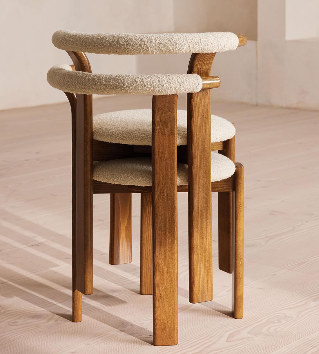椅子 journal standard Furniture HARLEM CHAIR Pair of Zita Dining Chairs, Boucle, Natural, US