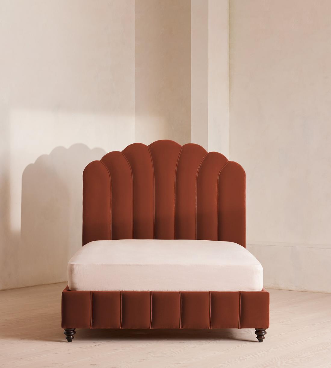 Manette Bed, Double, Velvet Rust