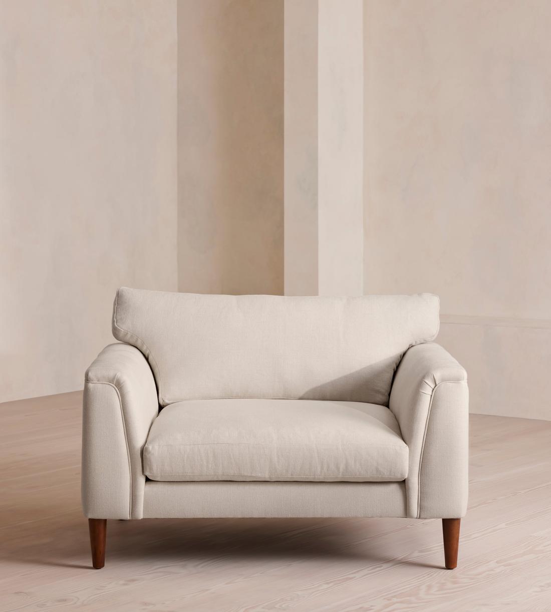 Reya Loveseat, Linen, Bisque, US