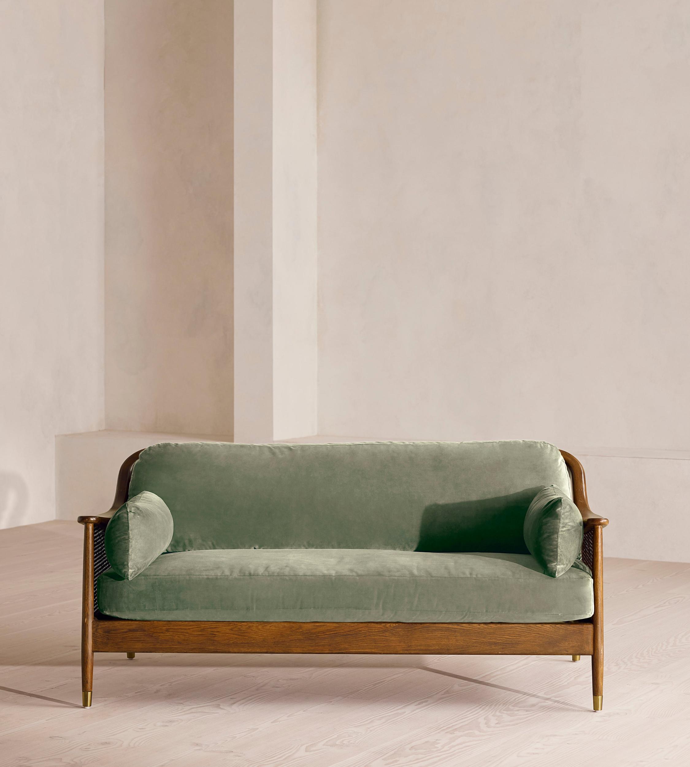 Atlanta Three Seater, Velvet, Seafoam, US