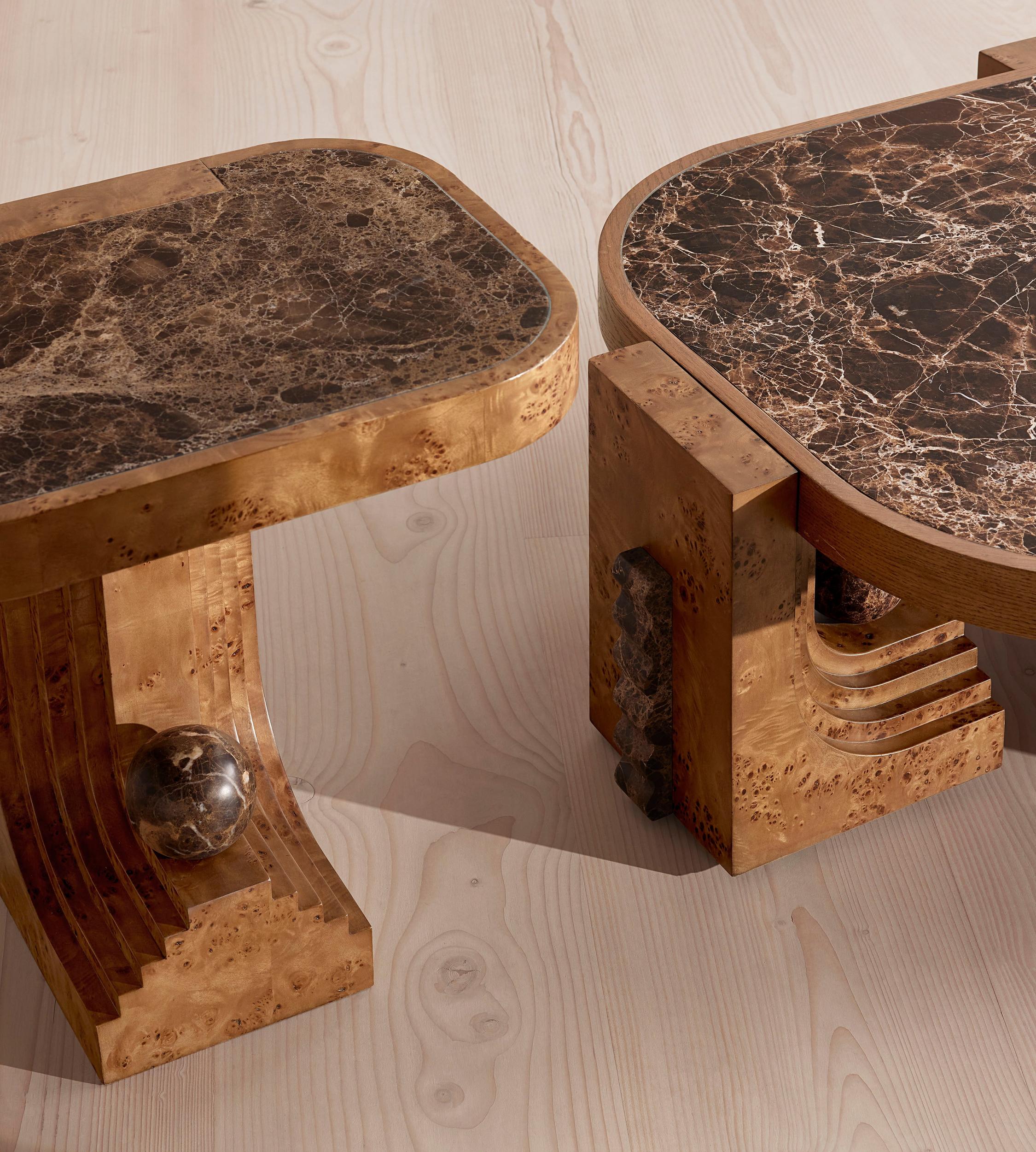 Emmeline Side Table, Dark Emperador