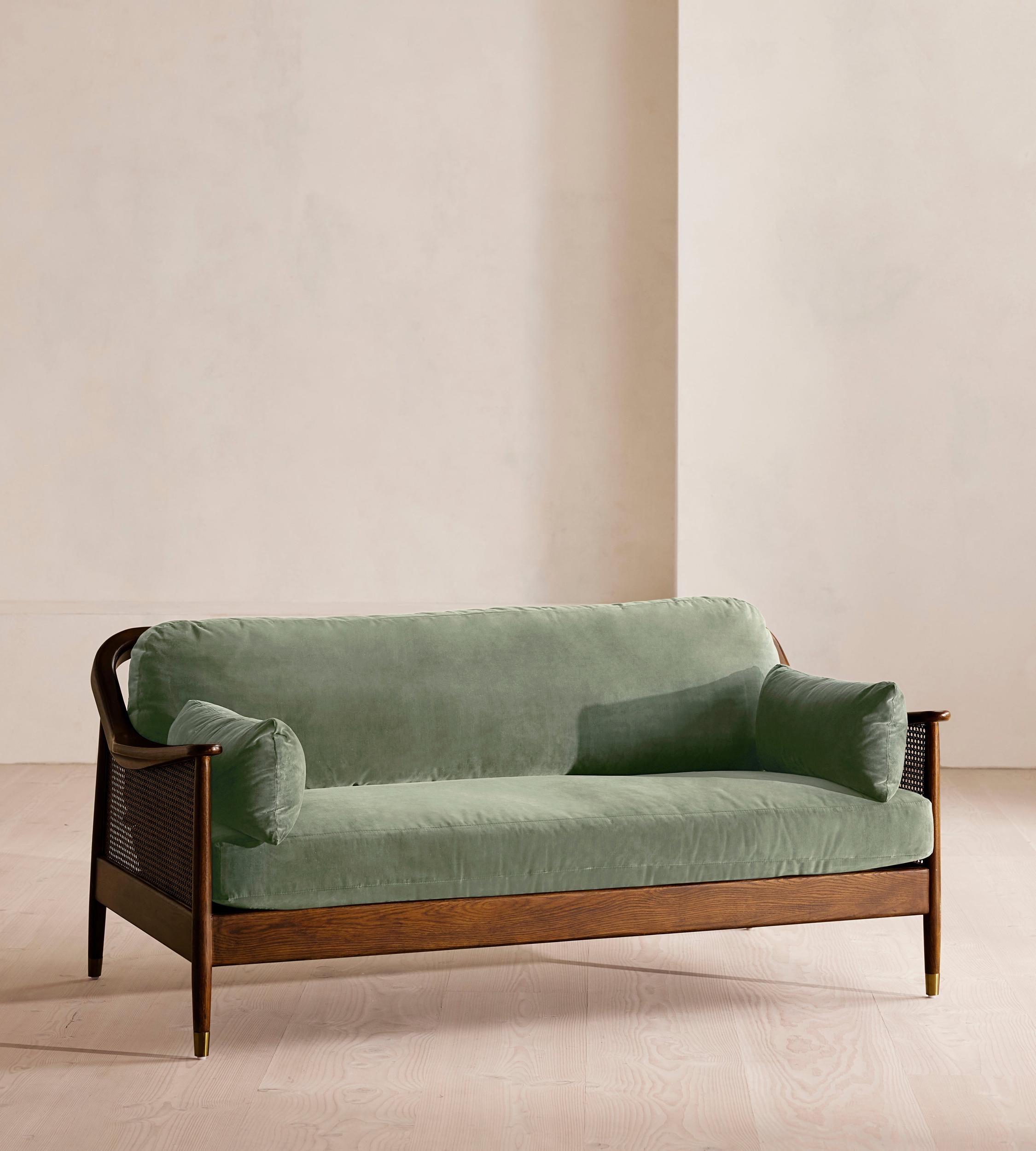 Atlanta Three Seater, Velvet, Seafoam, US