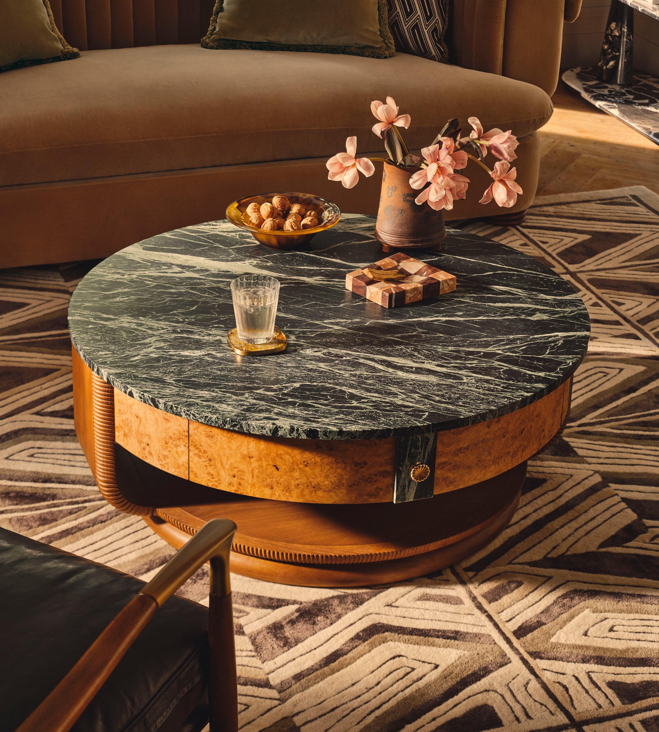 Basil Coffee Table, Napoli Green Marble