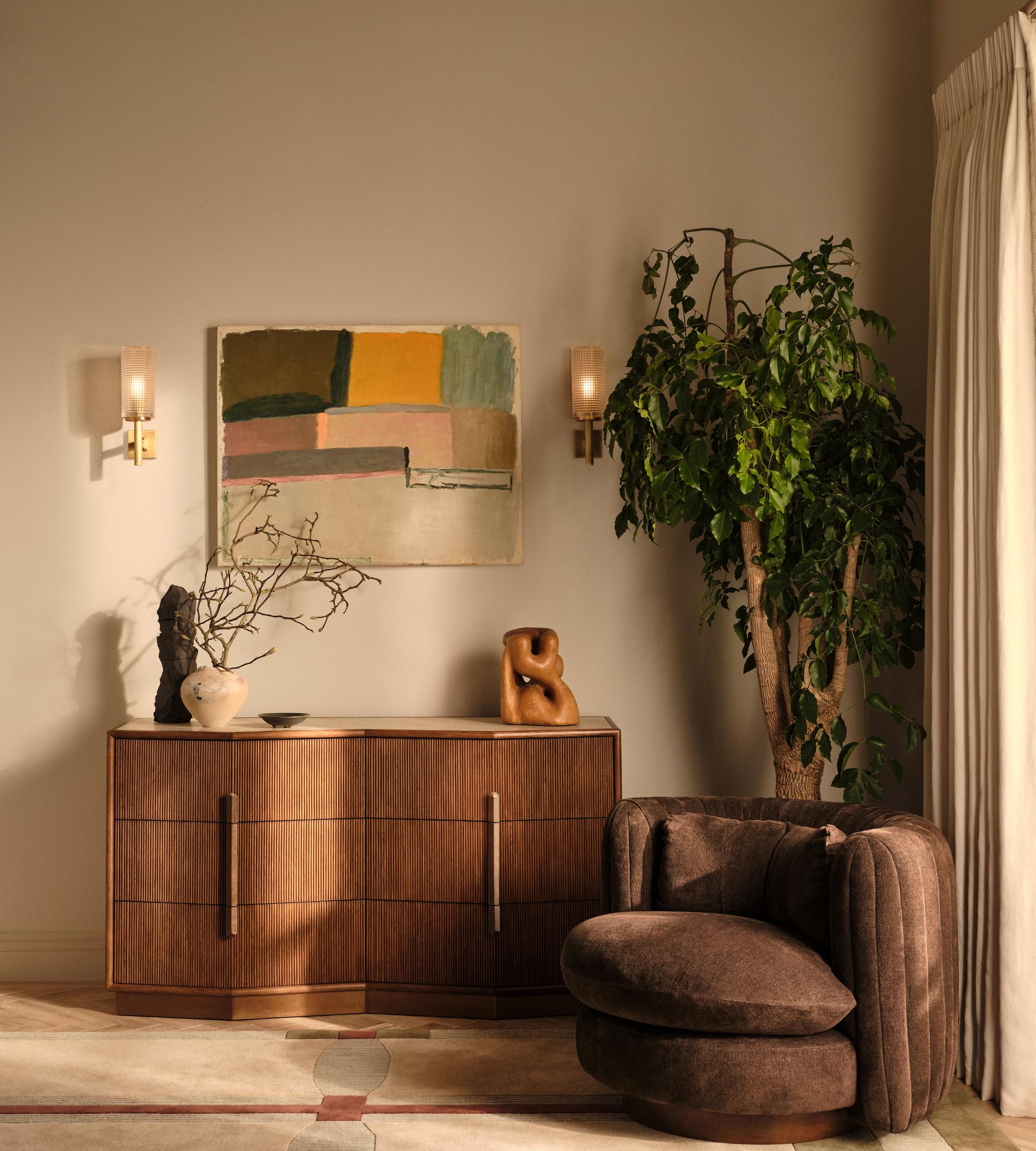 Vivienne Armchair, Linen Chenille, Chocolate, US