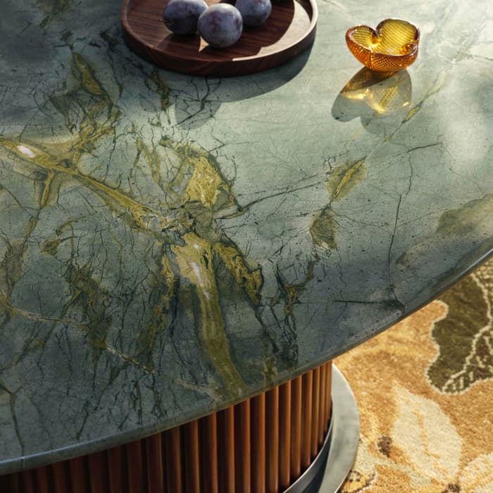 Fleet Side Table, Large, Terra Bianca Marble