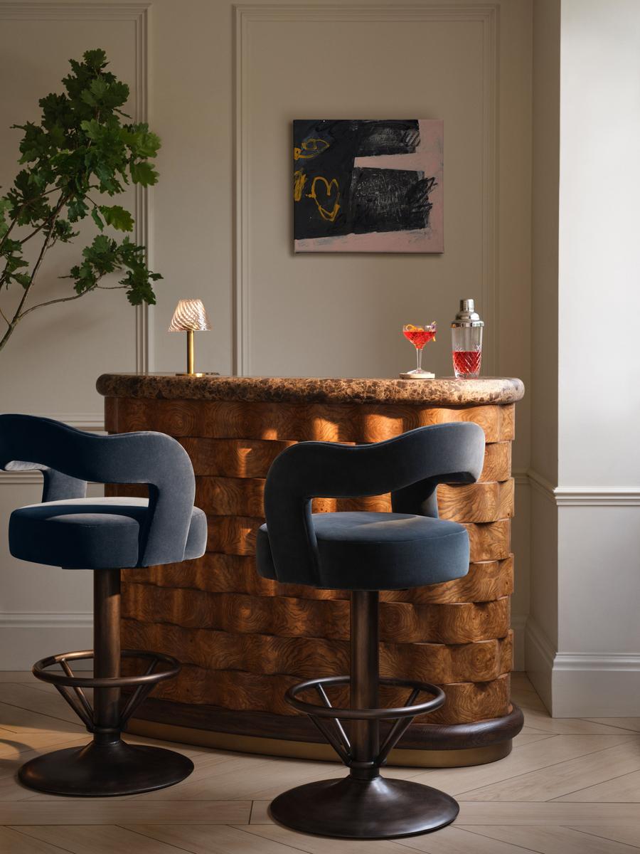 Soho Home Rory Barstool In Blue