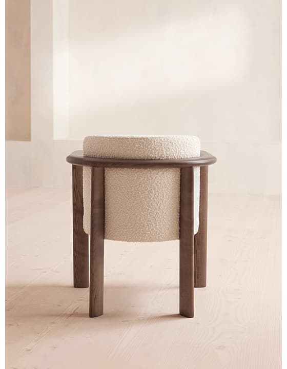 Aria Dining Chair, Boucle, Cream, US - Soho Home
