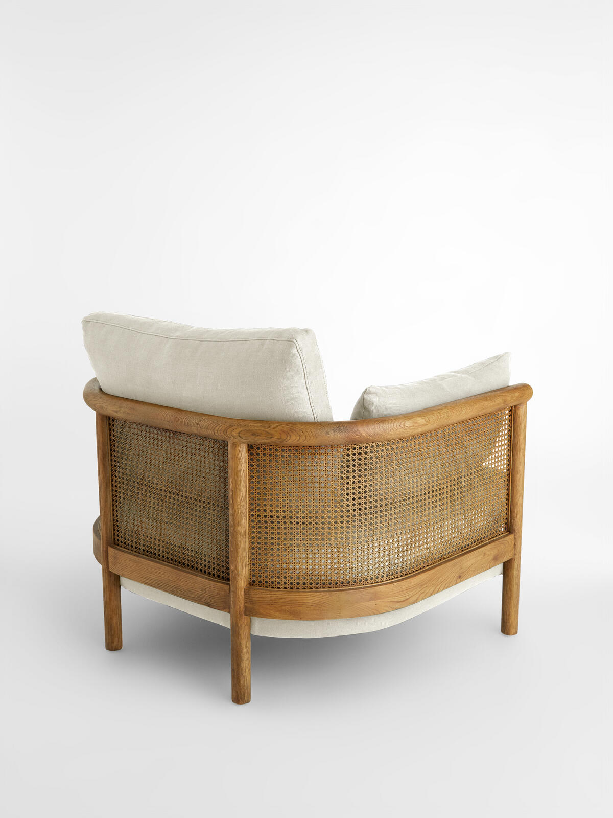 Sydney Cane Armchair, Washed Linen Flax Soho Home