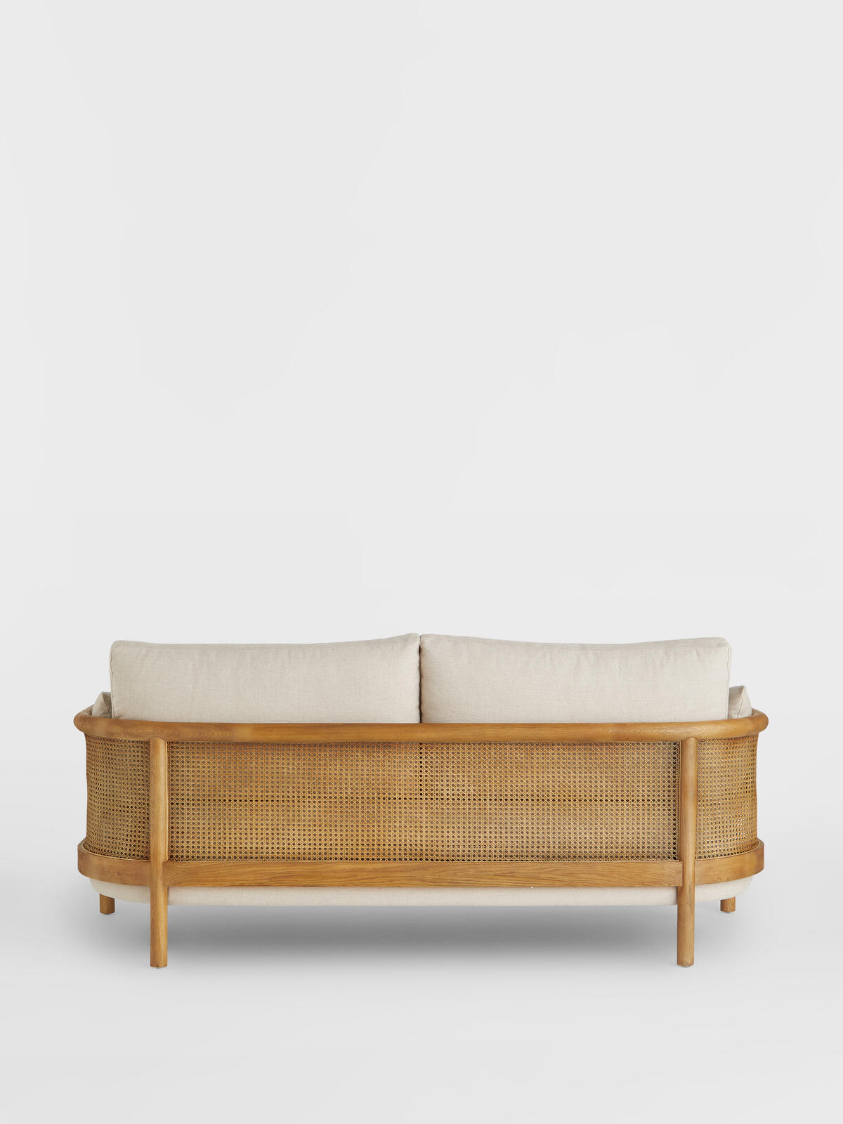 Sydney Cane Sofa, Washed Linen Flax Soho Home