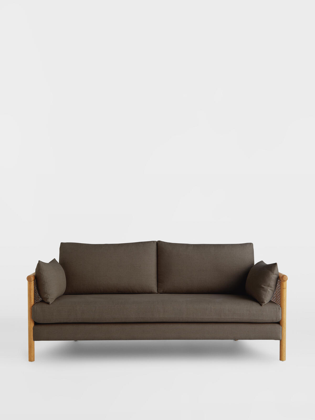 Sydney Cane Sofa, Washed Linen Charcoal Soho Home