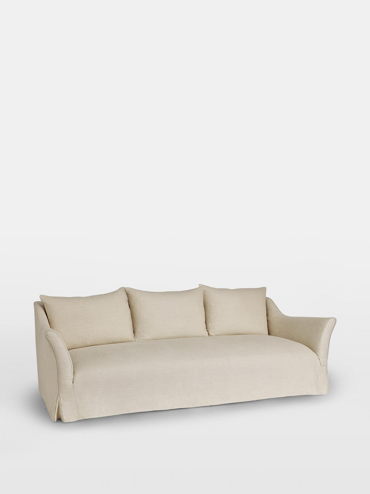 Roma Three Seater Sofa, Linen Natural Soho Home