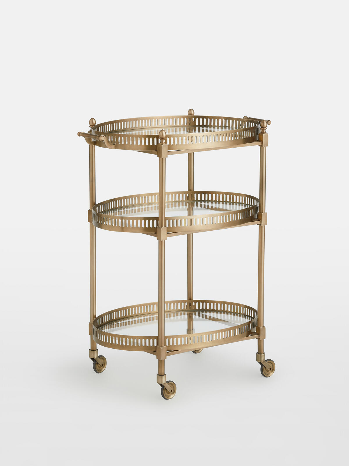 Oval Bar Cart, Brass Soho Home