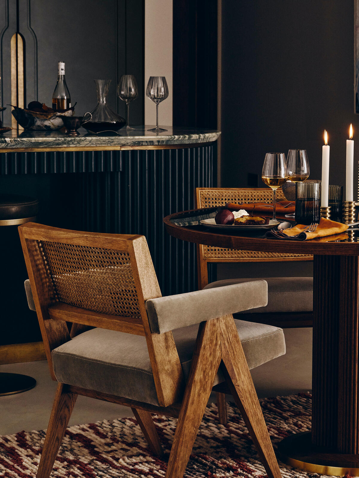 Hayward Dining Chair With Arms, Fern Velvet US Soho Home